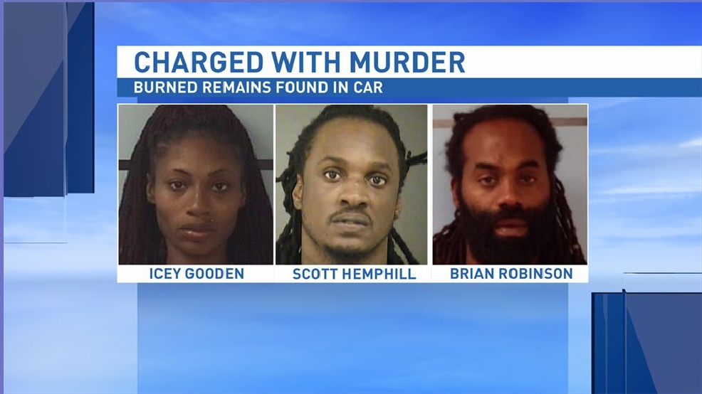 Three charged with murder after remains of two men found in burned