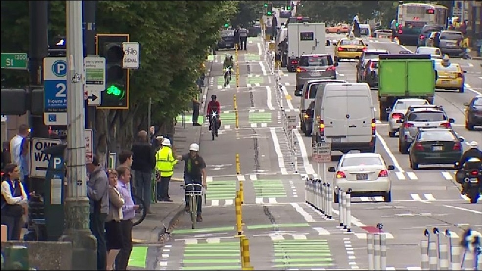 bicycle lanes Seattle downtown KOMO News.jpg bicycle lanes Seattle downtown KOMO News.jpg