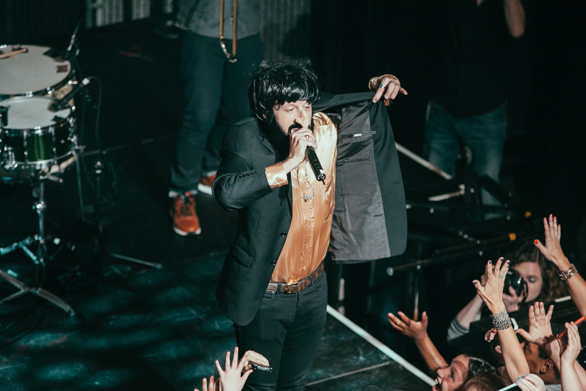 Macklemore and Ryan Lewis made a special appearance at EMP’s Vivid event for the new exhibition Spectacle. The new exhibit is all about music videos so in the spirit Macklemore and Ryan Lewis performed their award winning Thrift Shop and Can’t Hold Us to a screaming crowd. May 16th 2014. (Joshua Lewis / Seattle Refined)