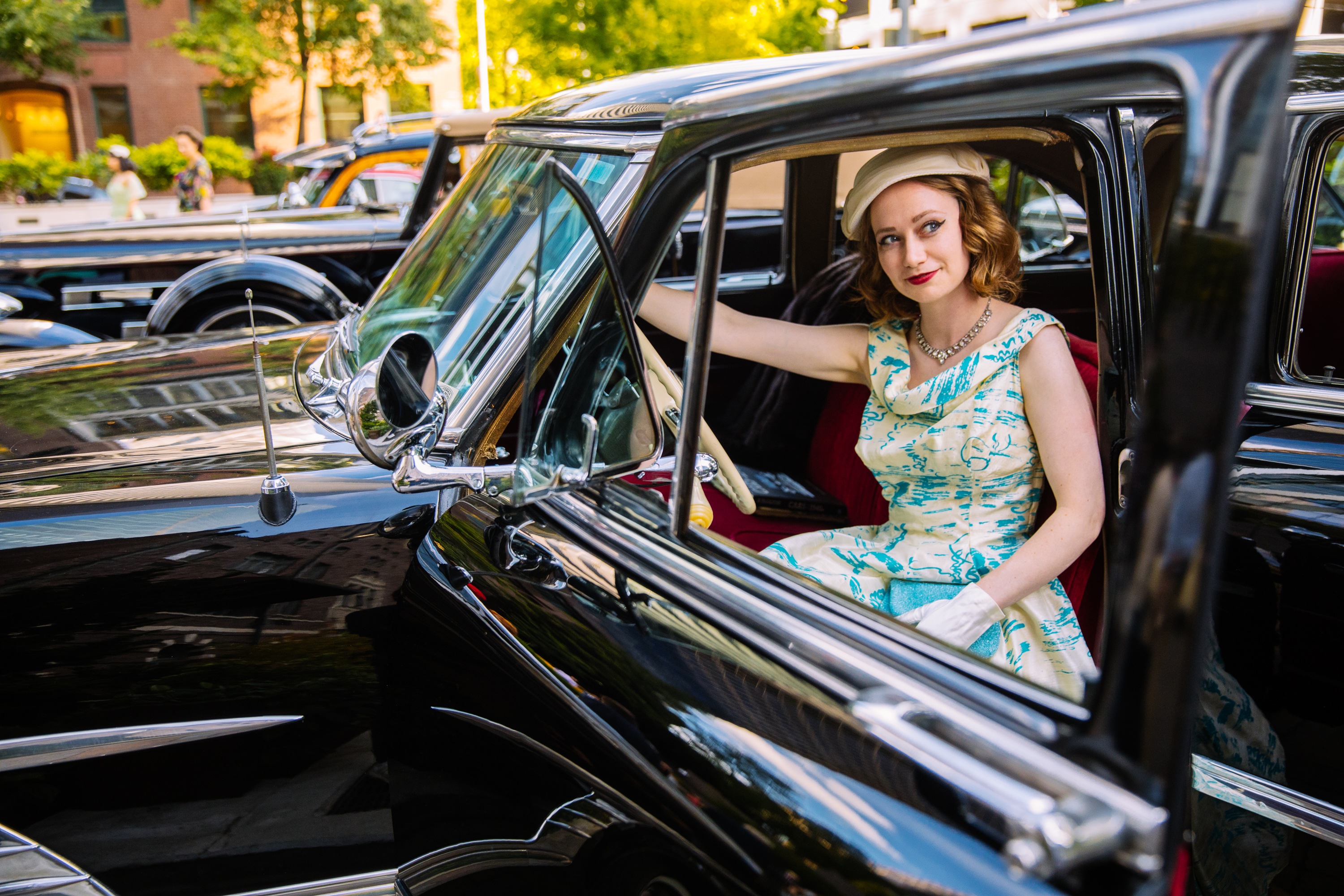 Vintage Fashion & Cars Seattle Goodwill models dazzle in old school