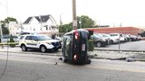 Car rolls over on man in Providence