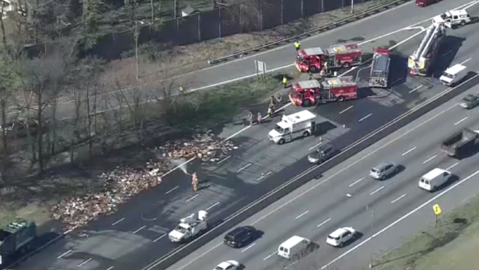 Recycling Truck Catches Fire On I-495 In Montgomery County | WJLA