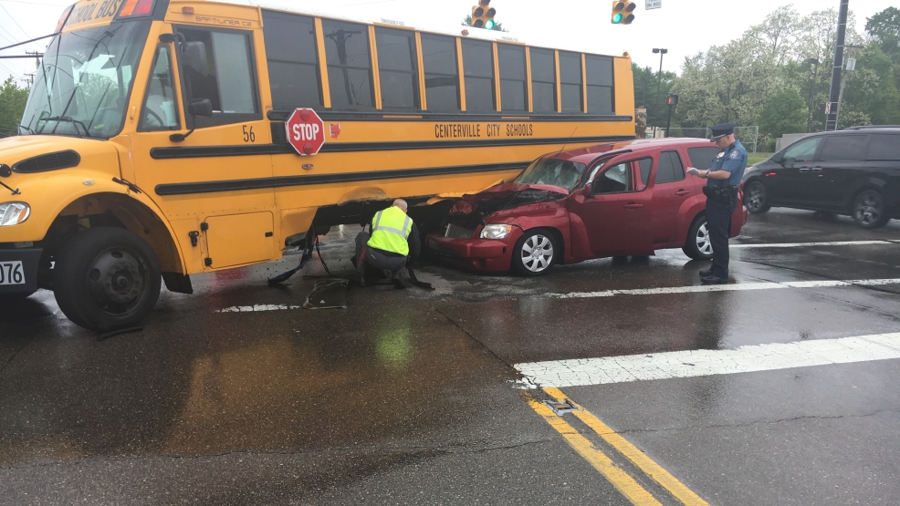 No injuries reported in crash between school bus and car in Centerville